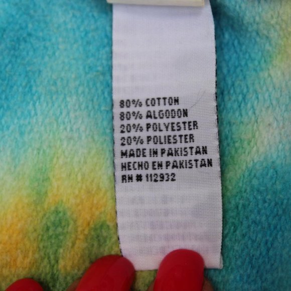 YOUTH MEDIUM TIE DYE HOODIE SWEATSHIRT ZIPPER ASSATEAGUE ISLAND EMBROIDERY - Picture 6 of 6